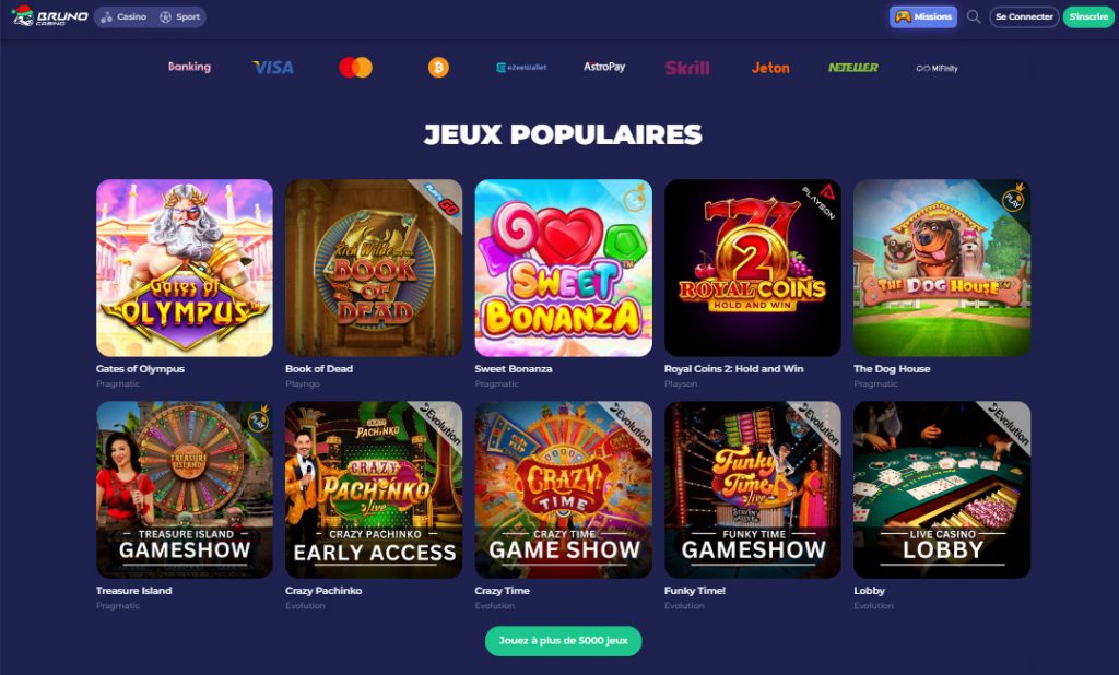 jeux Bruno Casino