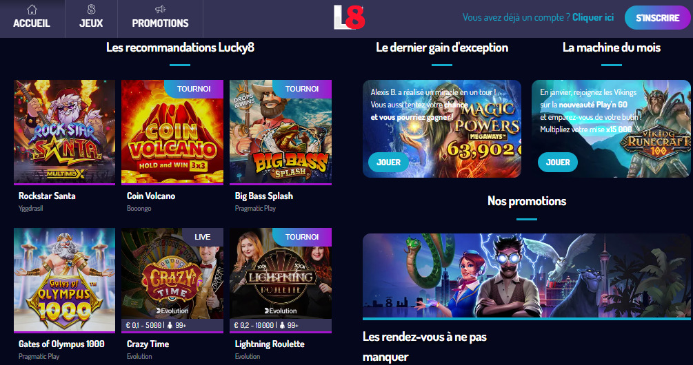 jeux Lucky8 casino